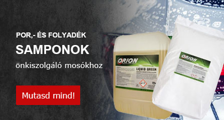 Por,- és folyadéksamponok önkiszolgáló autómosóknak